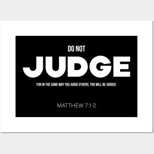 Bible Scripture Matthew 7:1-2 Quote White Posters and Art